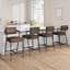 Bar Stools Set of 2, Counter Height, PU Leather, Metal Frame for Kitchen-1327616415