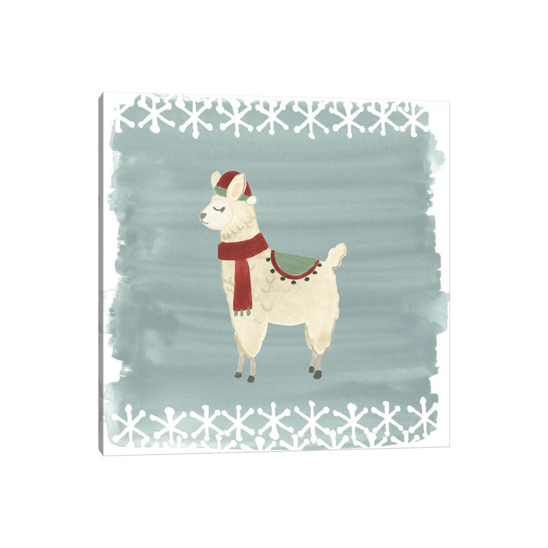 Winter Wonder Llama II by June Erica Vess - Wrapped Canvas Painting, 45.72 cm H x 45.72 cm W x 1.91 cm D