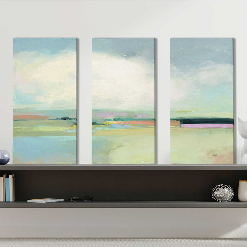 «Colorful Horizon I», ensemble de 3 reproductions d'art sur toile tendue, H 24 po x l 36 po x P 0,75 po