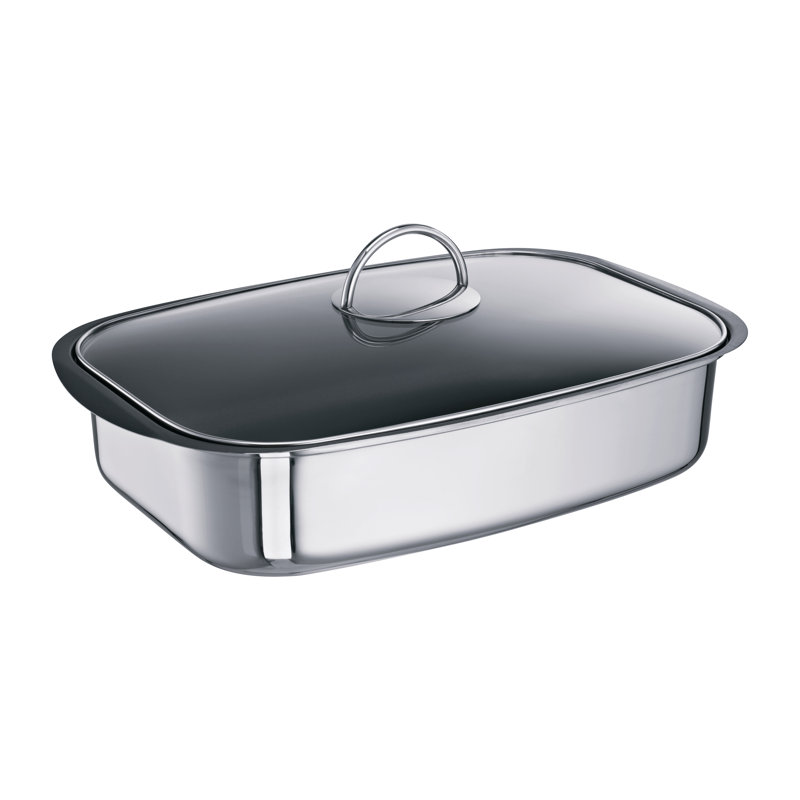 45.5cm Non-Stick Stainless Steel Roasting Pan with Lid