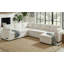 Canapé-lit convertible de 111 po en forme de U avec méridienne réversible et poches de rangement pour le salon, beige-1624116203