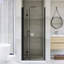 Porte de douche pliante en cadre 34 po x 72 po au fini noir mat