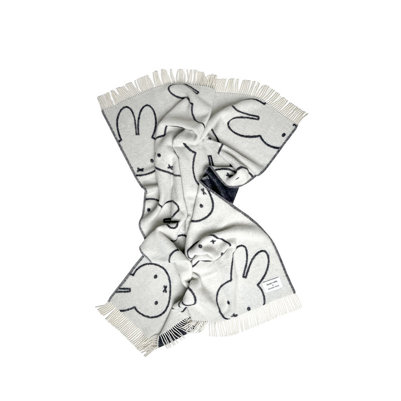 Throw Blanket, White/Black