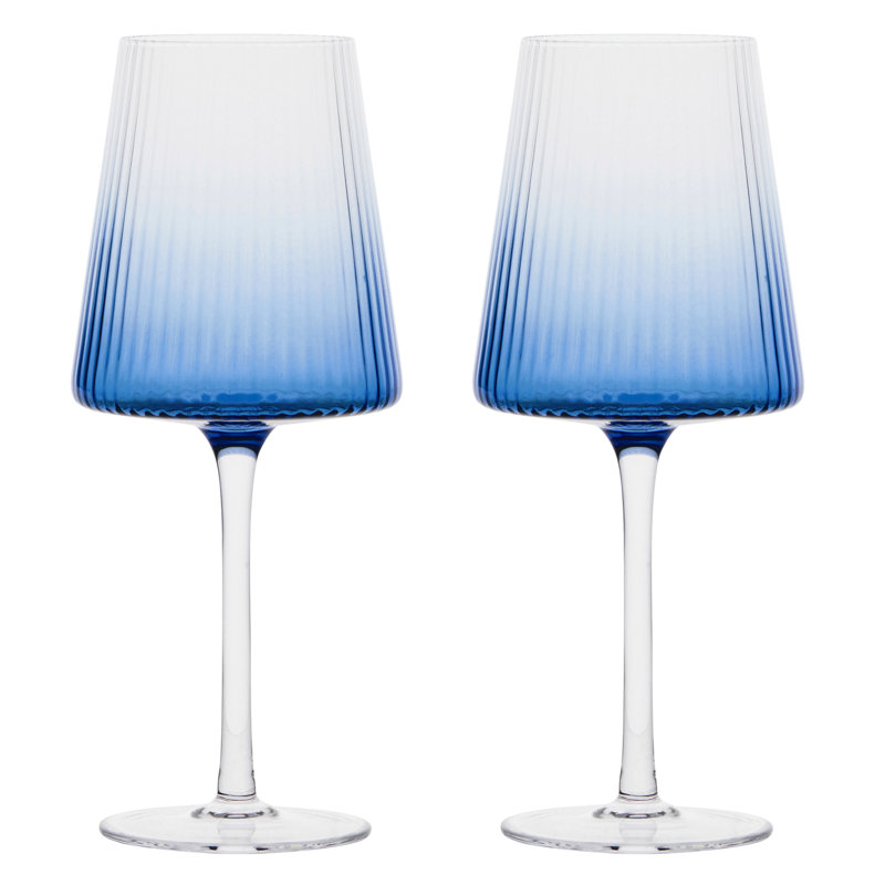 Empire Wine Glasses, Blue