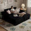 Canapé-lit rembourré 73,4 po 2 places en velours côtelé moderne avec coussin-132501926