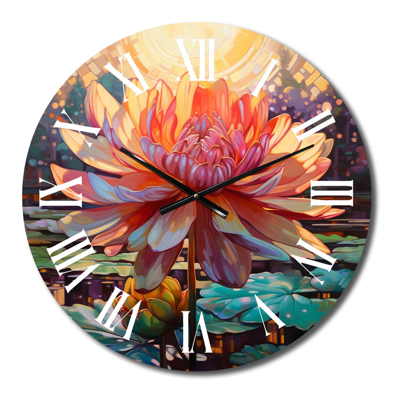Horloge murale «Chrysanthemum in Lake Retro», Moyenne