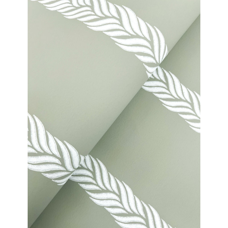 Braided Stripe Striped Wallpaper Double Roll by Ronald Redding, Green