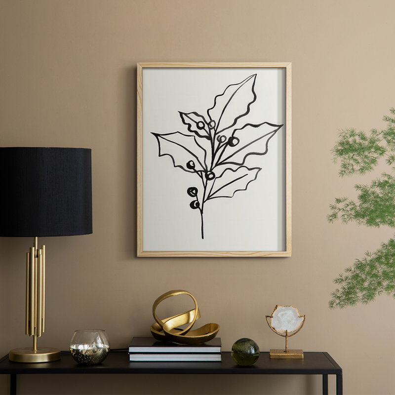 «Evergreen Ink II», reproduction encadrée - bois massif, Naturel, H 15 po x l 12 po