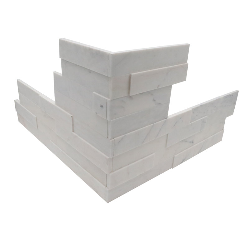 Cliffside Corner 8in.x24in. Honed Marble 4pc/set Wall Tile, Porcelain