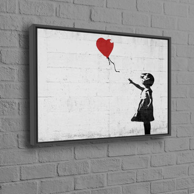 Urban-Inspired Girl with Red Balloon Canvas Art for a Modern and Sophisticated Touch in Living Space or Office