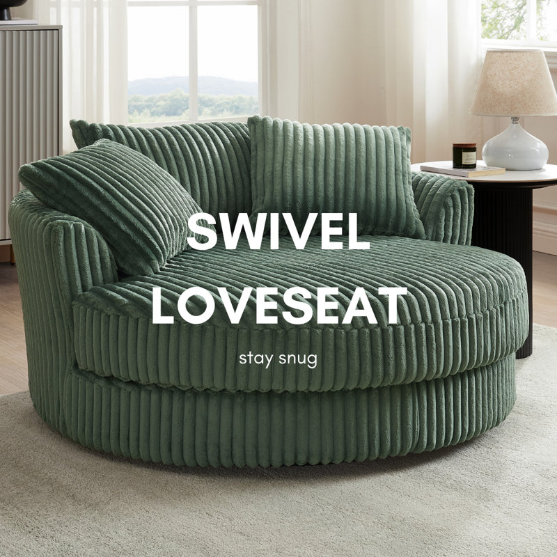 Skyler Upholstered Swivel Armchair, Green