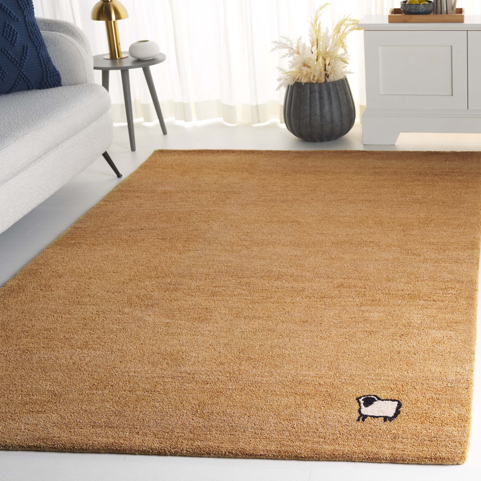 Racheal Gold Hand-Woven Rug, Rectangle 5' x 8'