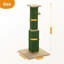 Large Cat Scratching Post 32” Tall Black Scratching Post for Indoor Cats Adults Ultimate Scratch Post with Woven Sisal, Large Base and Removable Dangling Ball- Green
