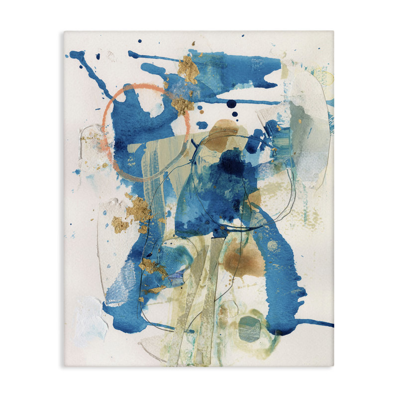 "Blue Chaotic Splash Floater", art mural par Allison Ford, H 30 po x l 24 po x P 1,5 po