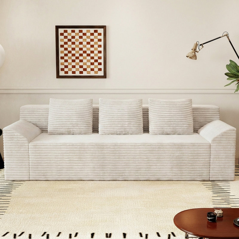71" Cloud Loveseat Sofa, No Assembly Required Comfy Deep Seat Couches 1 pcs for Living Room, Bedroom, Apartment(71 inch diagonal armrest)