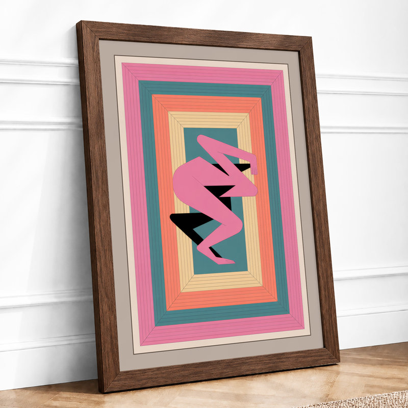 Nested Frames Geometric - Print, A2 - 59.4 x 42.0 cm, Walnut