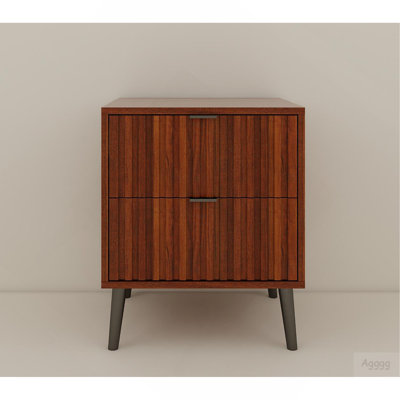 Wooden Nightstand with 2 Drawers