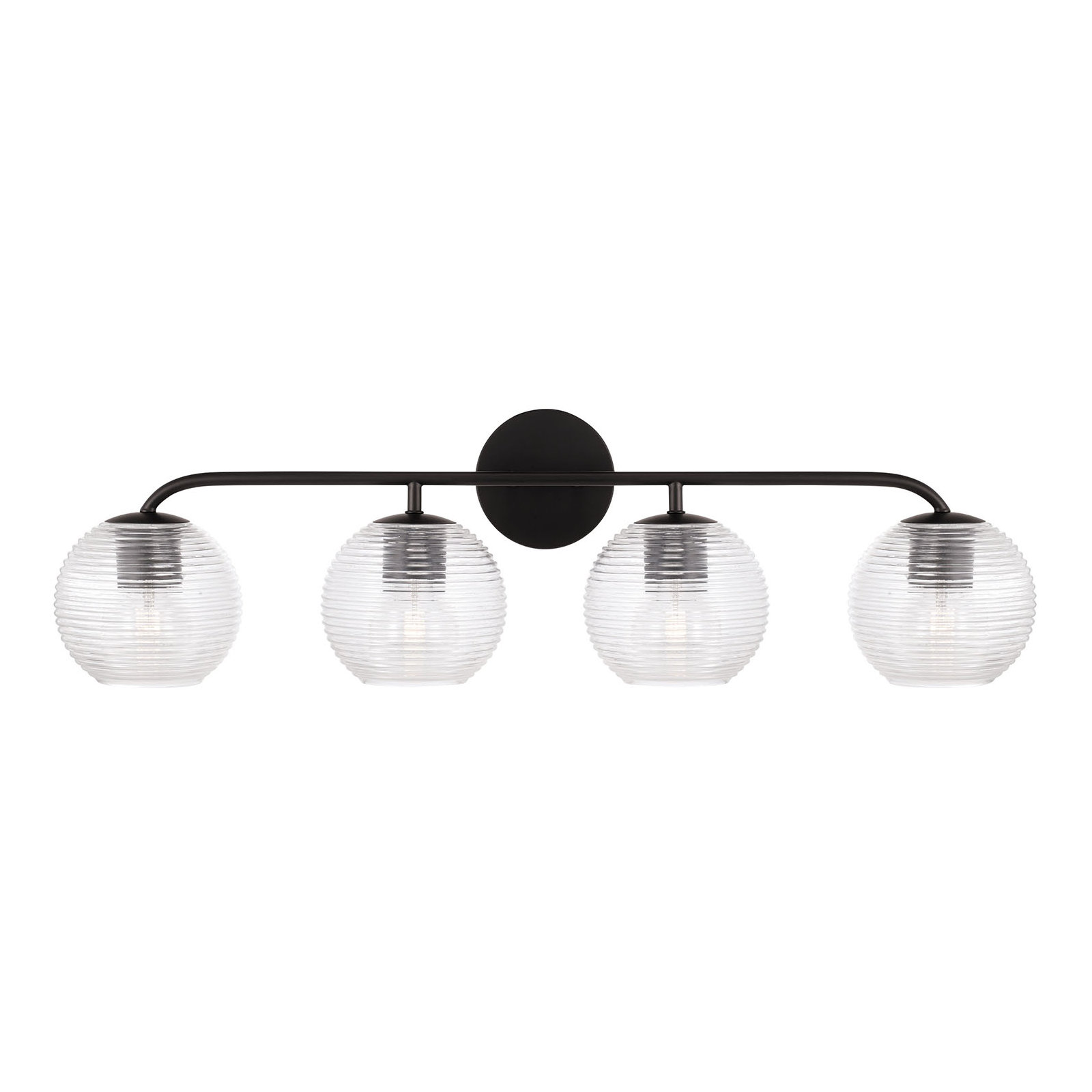 Brandy 4 Light Ribbed Dimmable Vanity Light, Matte Black