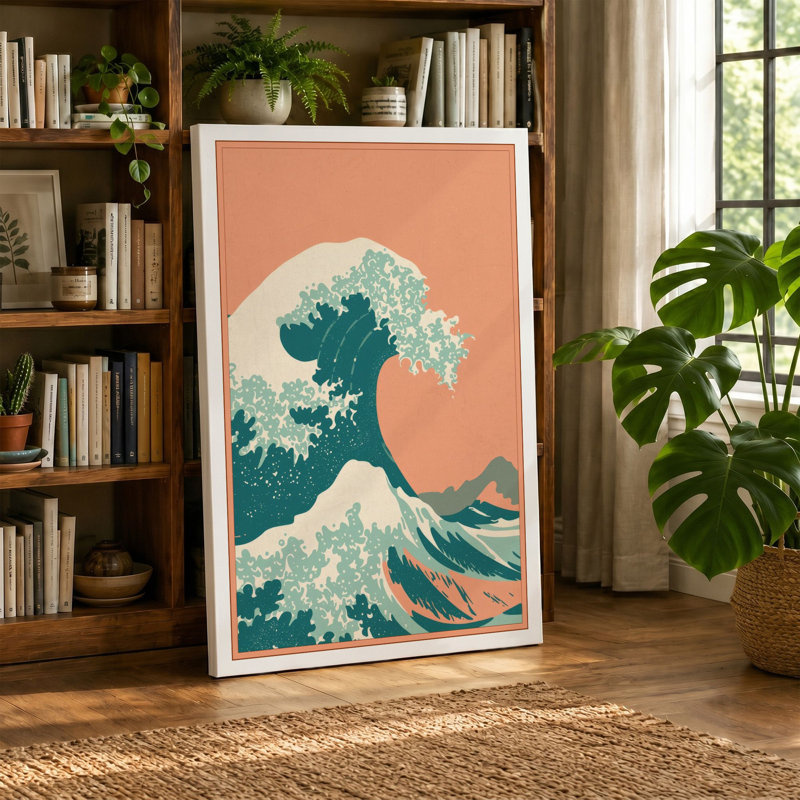 Wave at Dawn Coastal - Wrapped Canvas, 36x24 - 91.4 x 61.0 cm, White Border