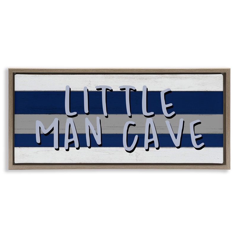«Little Man Cave», art mural sur toile flottante par Kim Allen, H 31 po x l 14 po, Cadre flottant orme Montalcino