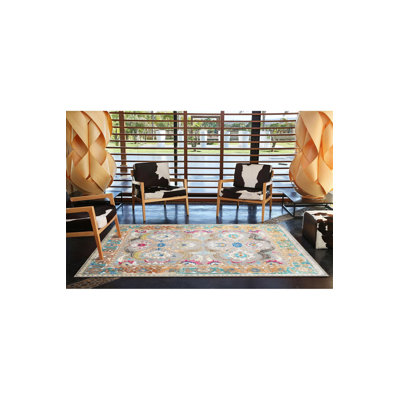 Tapis décoratif lavable à la machine multicolore