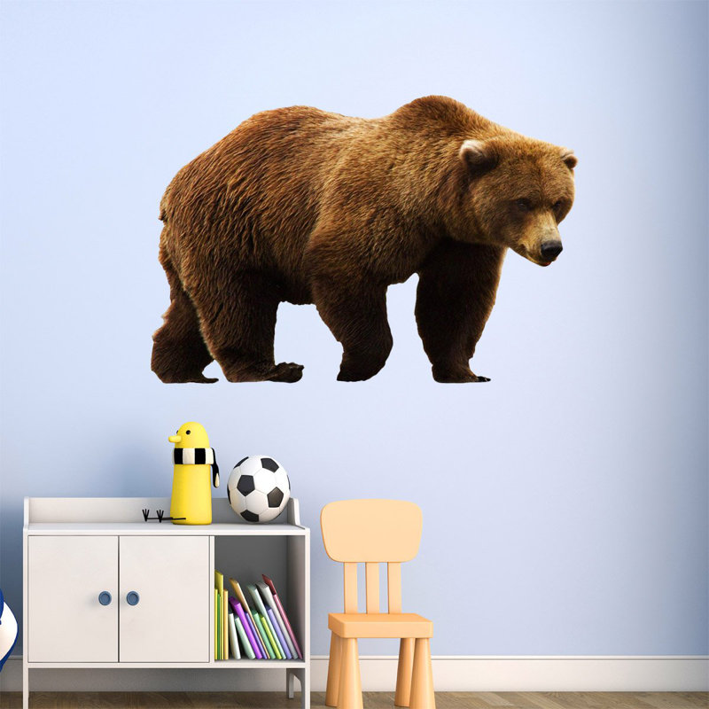 Décalcomanie murale en vinyle ours grizzly Swearengin, H 20 po x l 30 po x P 0,01 po