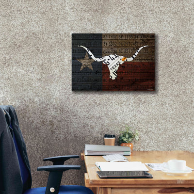 «Longhorn Art With Flag» par Design Turnpike