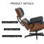 Fauteuil inclinable rembourré moderne en cuir noir avec repose-pieds