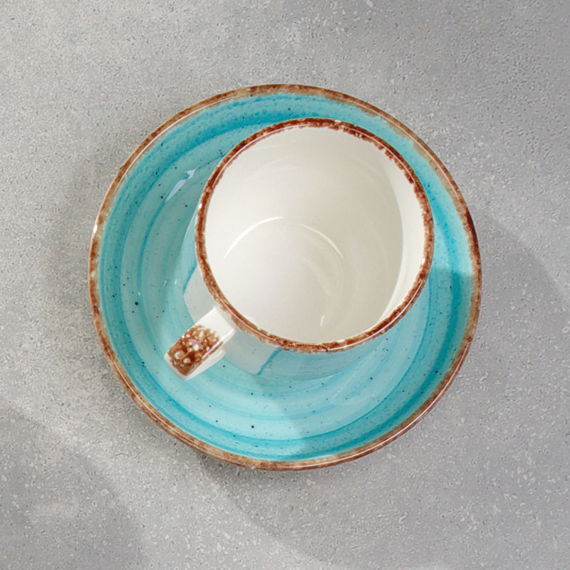 Sidwell Porcelain Espresso Cup and Saucer, Turquoise