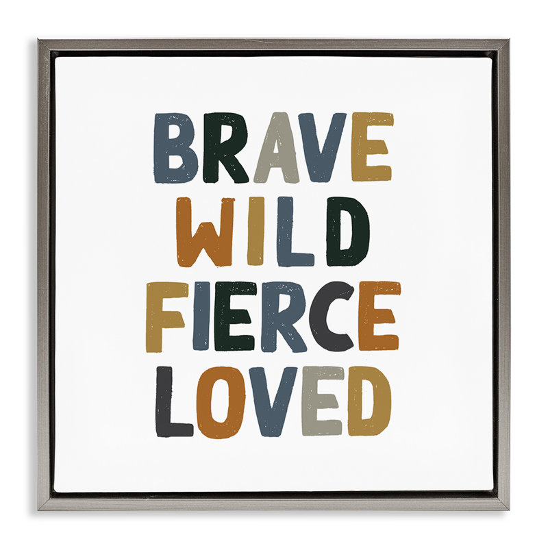 Brave sauvage féroce inspirant, Gris, H 25 po x l 25 po