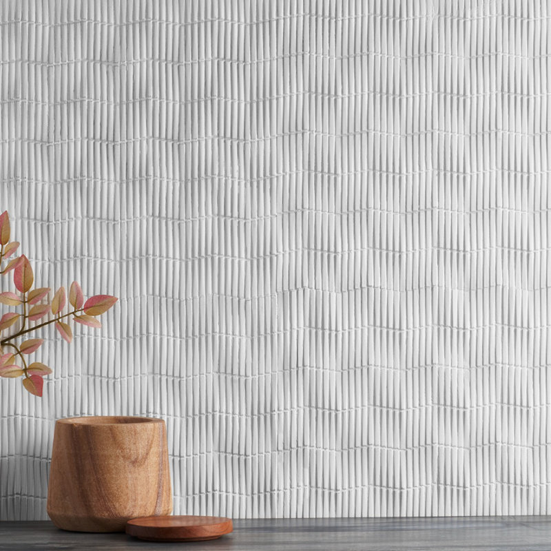 Carreau de mur linéaire en plastique 0,5 po x 0,5 po Blaze Keys, Blanc