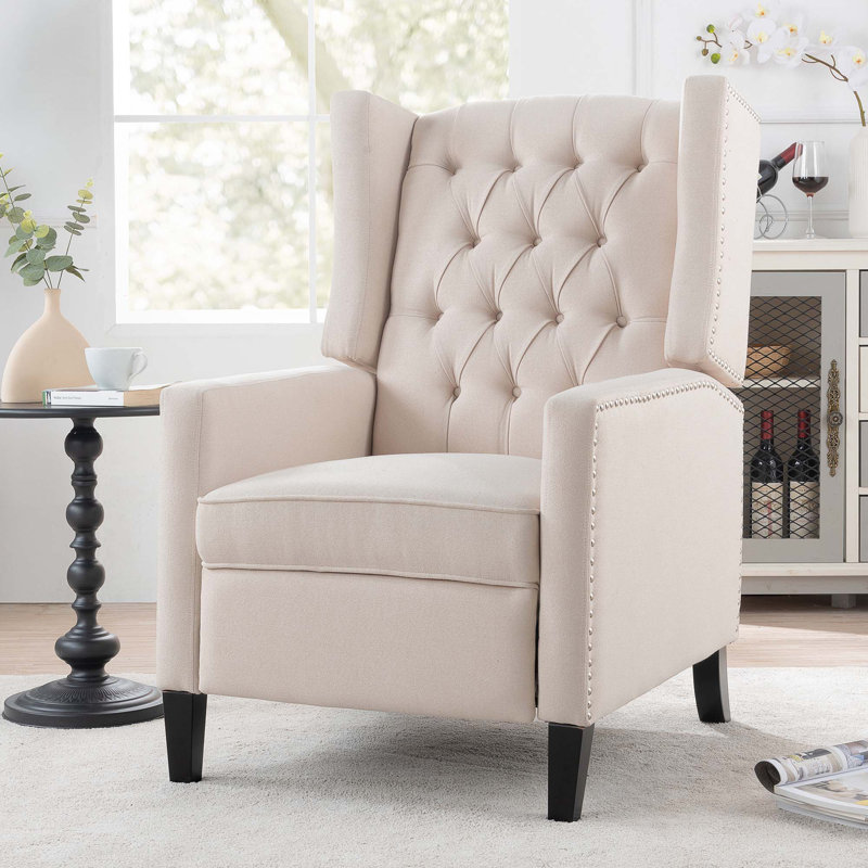 Fauteuil inclinable manuel de 27,16 po de large, Beige
