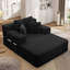 Luxueuse chaise longue convertible avec fonction canapé-lit 2-en-1, coussin en mousse à ressort, pochette de rangement et conception sans assemblage pour les petits espaces-130000079