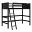 Lit mezzanine simple en bois massif avec échelle-36430636