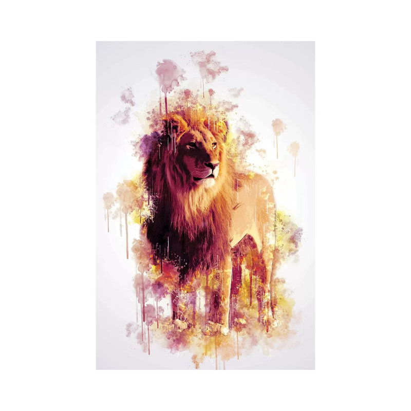 Lion 1 Piece Wrapped Canvas Wall Art, 30.48cm H x 20.32cm W x 1.905cm D
