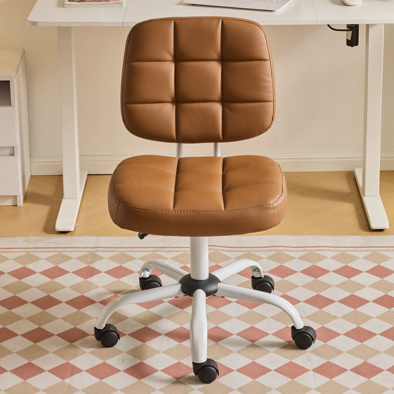 Chaise de bureau 22,1 po, Brun, Blanc