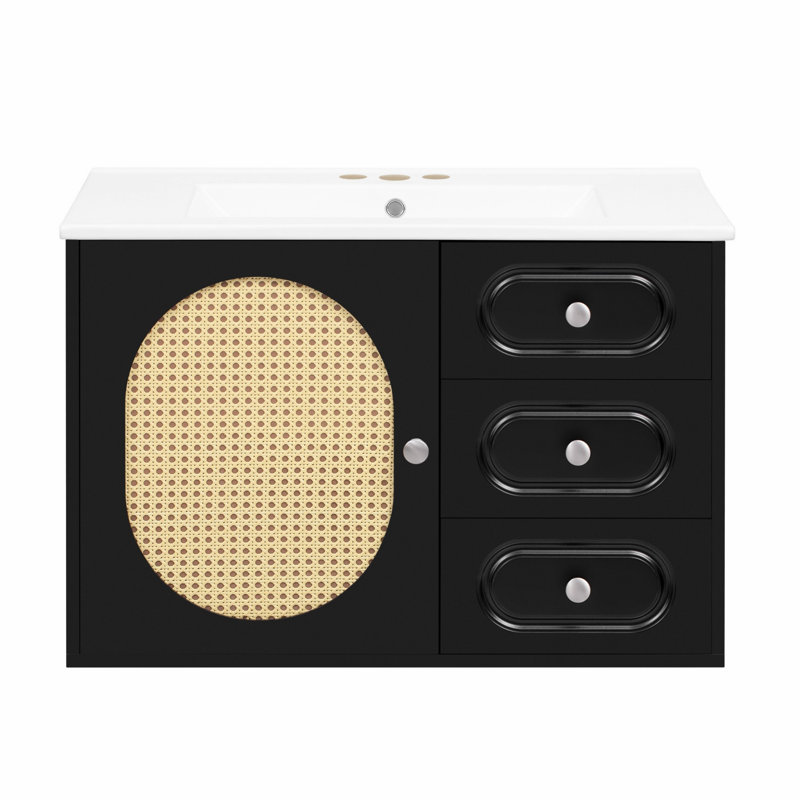 Meuble-lavabo avec lavabo, meuble-lavabo avec 2 tiroirs, meuble-lavabo pour l'organisation