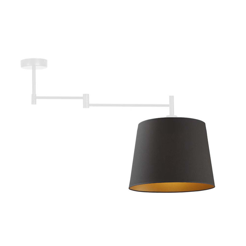 Warlo Fabric Semi Flush Mount, White, Black