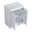 Meuble-lavabo autoportant 72 po avec 4 armoires de rangement et 2 armoires murales, tiroirs souples, contreplaqué blanc brillant pour un agencement flexible