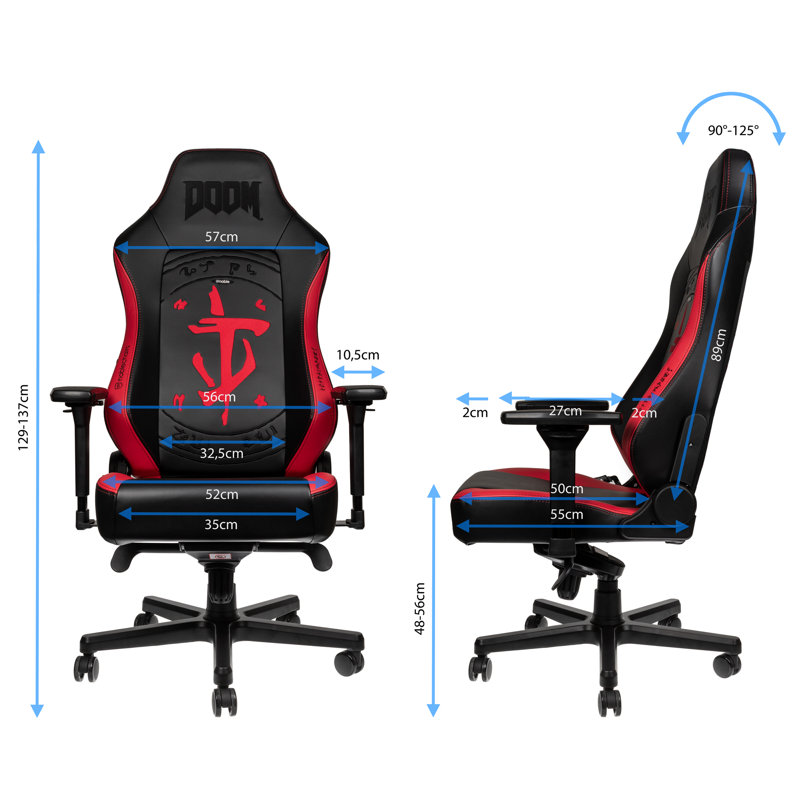 Noblechairs Adjustable Reclining Ergonomic Swiveling PC & Racing Game Chair in Black/Red