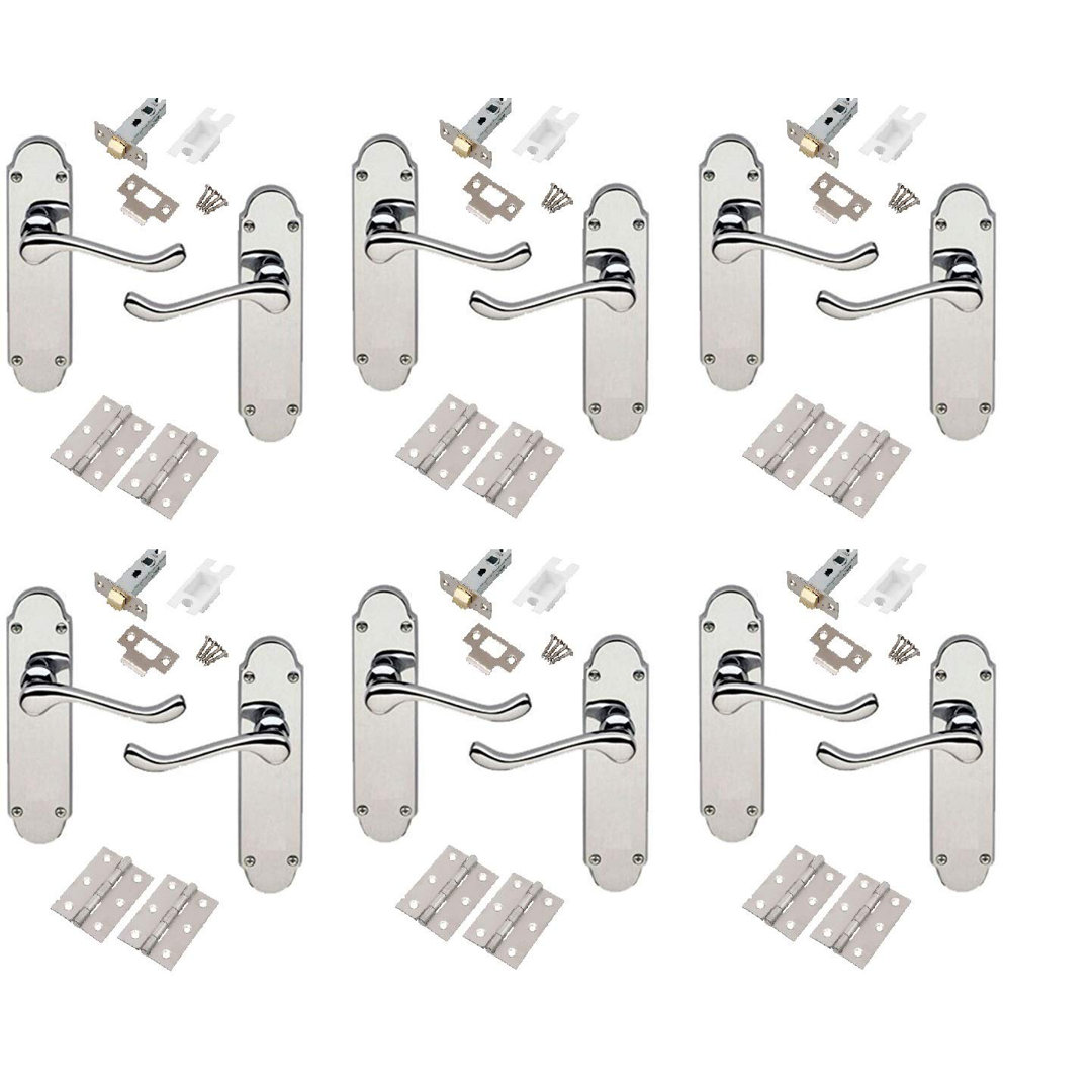 Golden Grace 6 Sets Epsom Design Victorian Scroll Door Handle