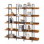 Bibliothèque à 5 niveaux avec bureau ouvert, tablette de style industriel rétro avec structure en métal-126747215