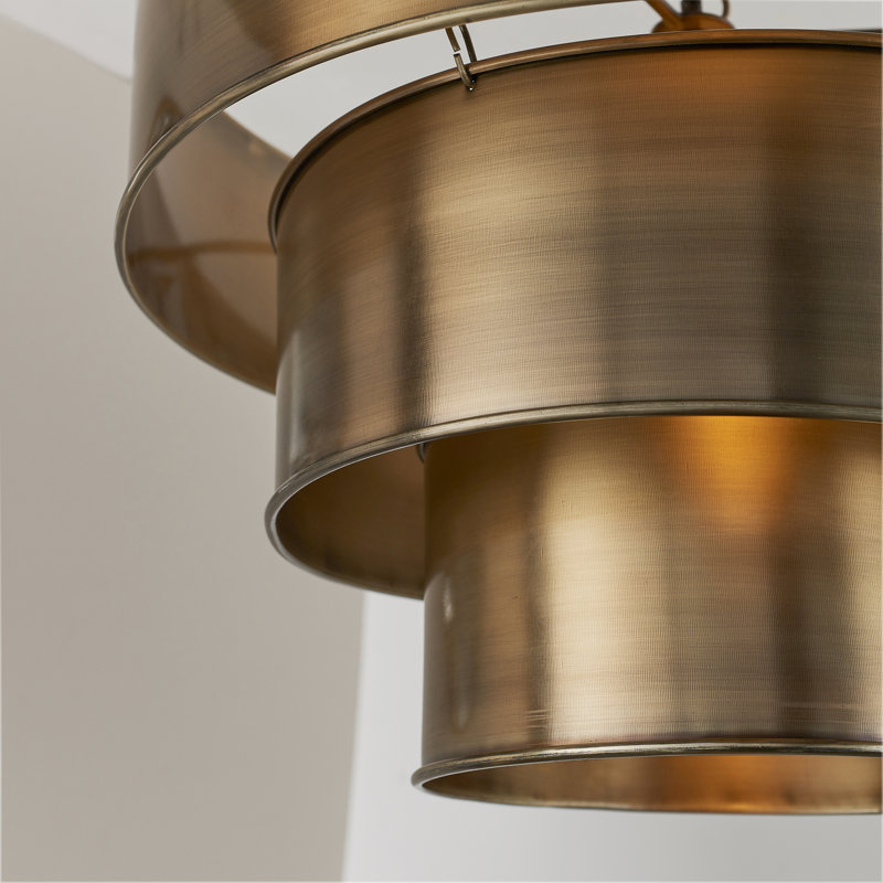 Beatrice 1 - Light Aged Brass Drum Pendant