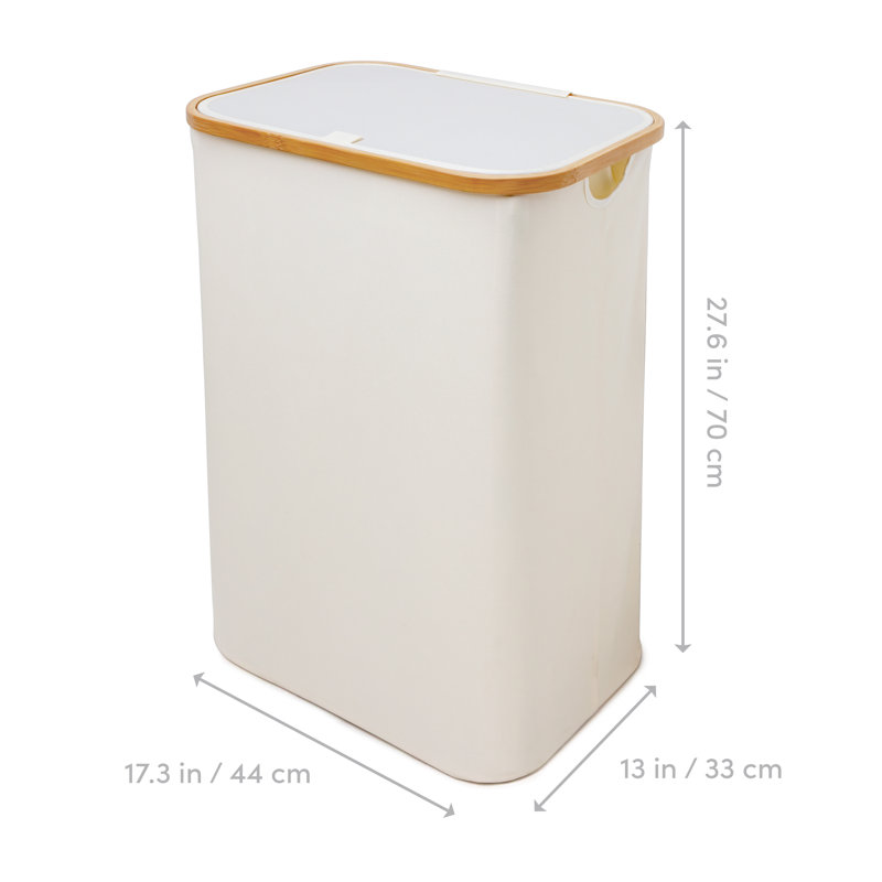 Panier à linge simple 87L avec sac amovible , Blanc