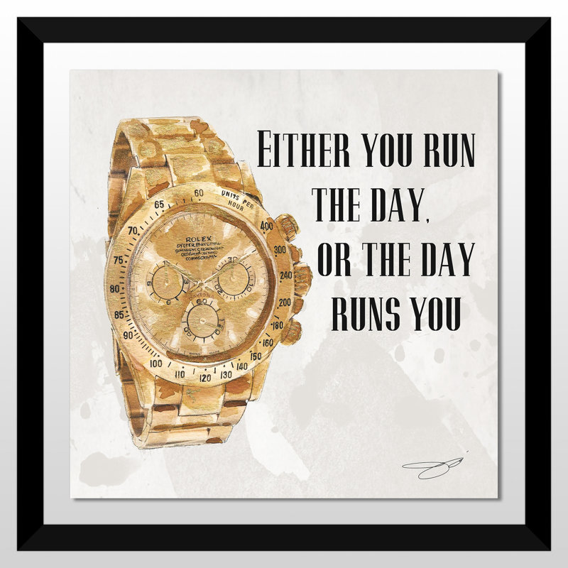 " Rolex ", Black Framed, 25.5" H x 25.5" W x 1" D