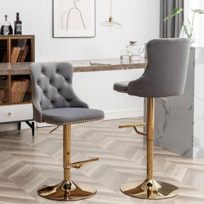 Tabouret de bar pivotant à hauteur réglable Zager