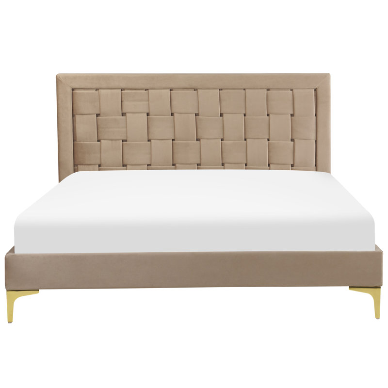 Rajmund Upholstered Bed, European Double (140 x 200cm), Taupe