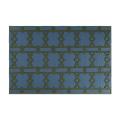 Trellis Blue Indoor and Outdoor Area Rug