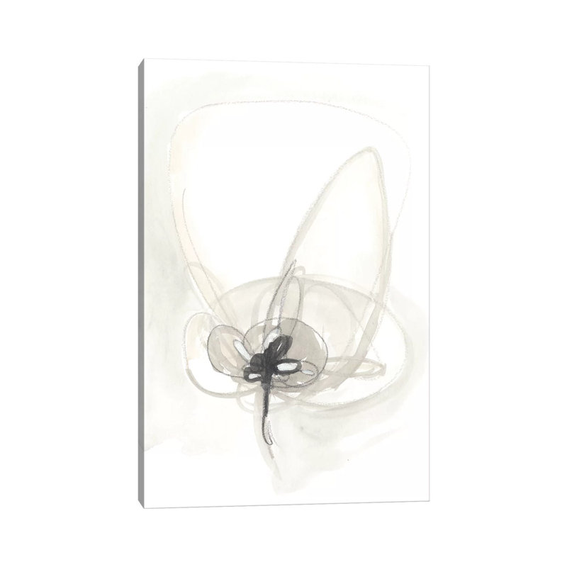 Neutral Floral Gesture IV by June Erica Vess - Wrapped Canvas Painting, 20.32 cm H x 30.48 cm W