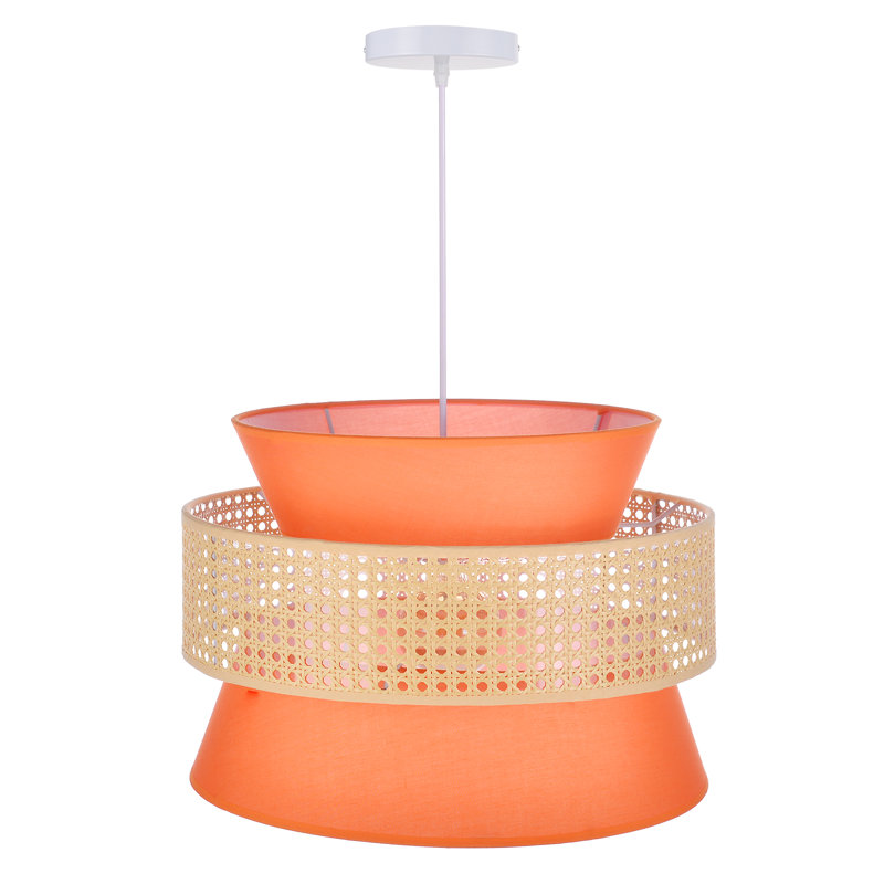 Guerande 1 - Light Orange Lantern Pendant, 15.74" H x 19.68" W x 19.68" D